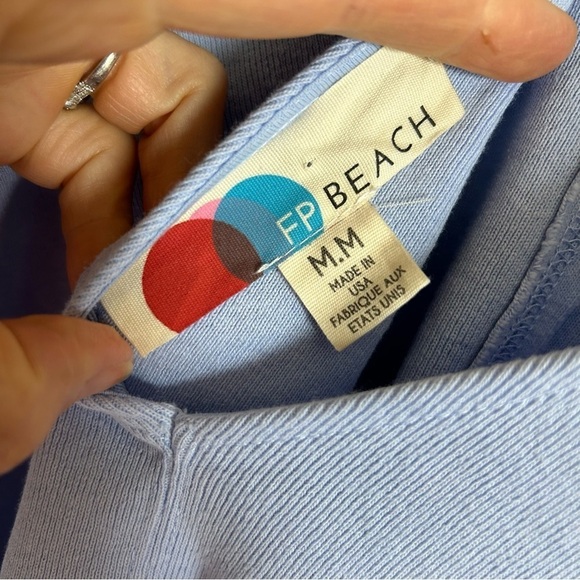 Free People Mateo Top Blue Knit Size M - Picture 6 of 12